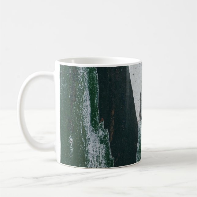 Caneca De Café Pintura verde, preta e bege (Esquerda)