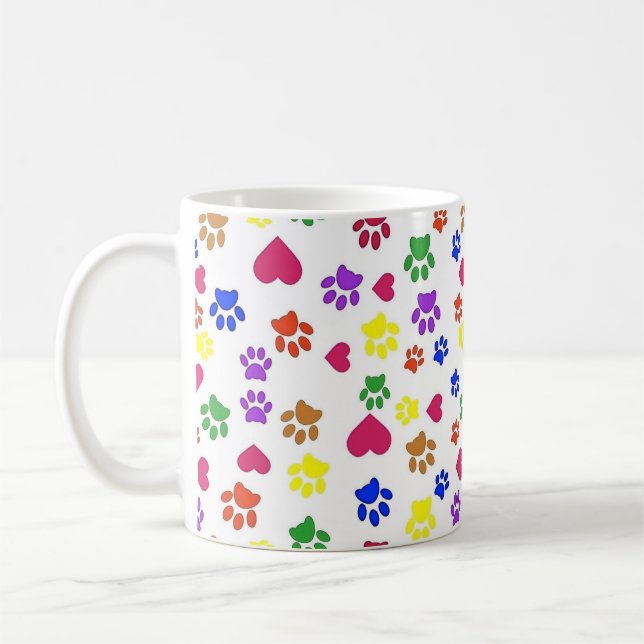 Caneca De Café Pinturas e Corações de Cães, (Esquerda)
