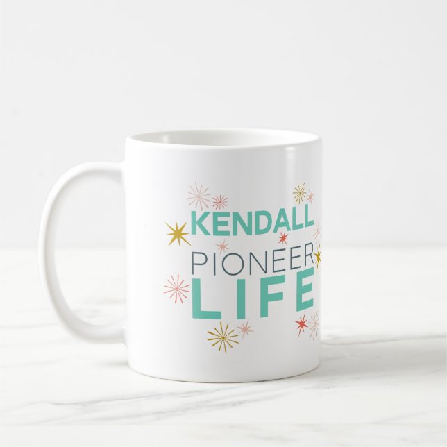 Caneca De Café Pioneer Life Sparkly - Nome personalizado Kendall (Esquerda)