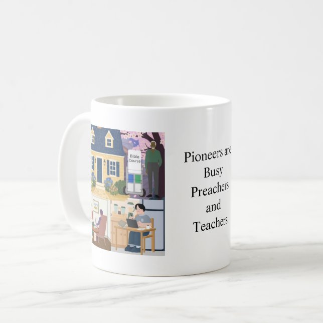 Caneca De Café Pioneiros são Pregadores e Professores Atarefados  (Frente Esquerda)