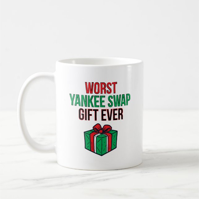 Caneca De Café Pior presente de Yankee Swap já visto (Esquerda)