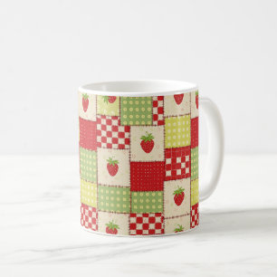 Caneca De Café Piquenique de Patchwork de Morango (5)