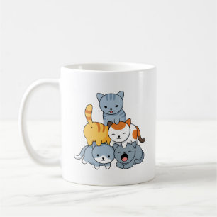 Caneca De Café Pirâmide de Gatos - Grupo de Gatos