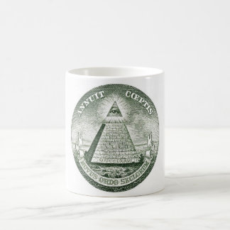 Caneca De Café Pirâmide de Illuminati do Freemason da nota de