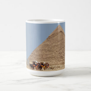 Caneca De Café Pirâmide de Khafre e uma corda de carruagens
