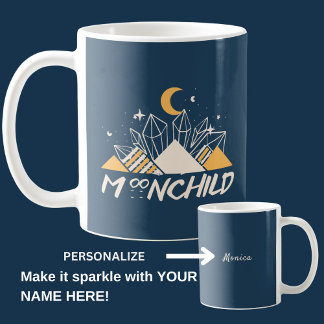 Caneca De Café Pirâmides Crianças Douradas Brancas E Cristais