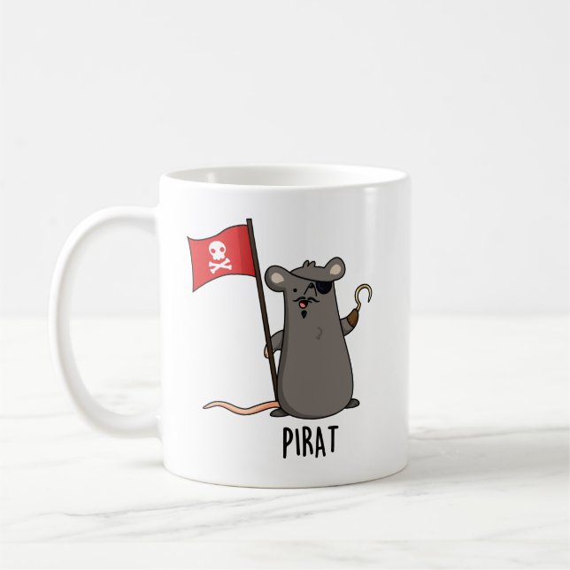 Caneca De Café Pirat Funny Pirate Rat Pun (Esquerda)