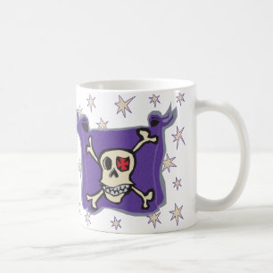 Caneca De Café Pirata: Bandeira dos ossos do crânio e da cruz co