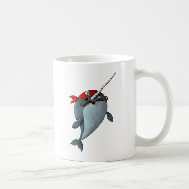 Caneca De Café Pirata bonito Narwhal (Direita)