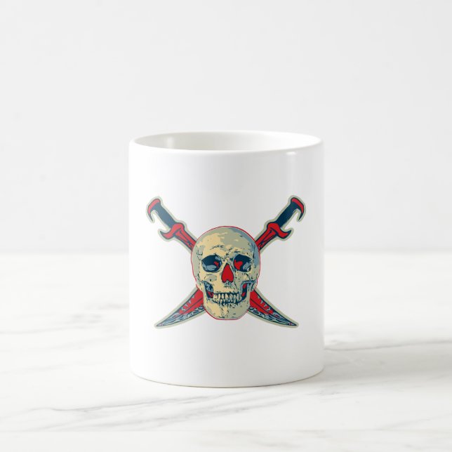 Caneca De Café Pirata (Crânio) - Pata Branca Clássica Branca de 1 (Centro)