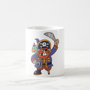 Caneca De Café Pirata do gengibre com papagaio