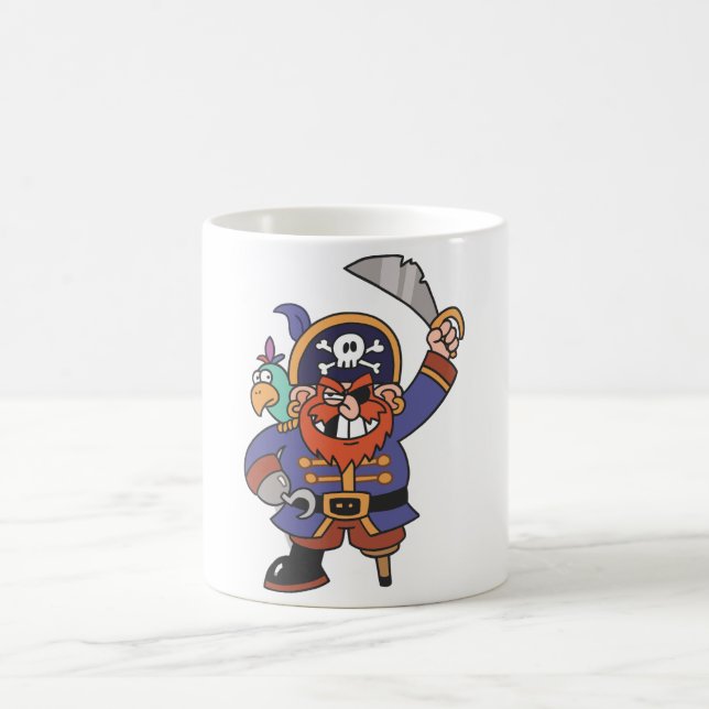 Caneca De Café Pirata do gengibre com papagaio (Centro)