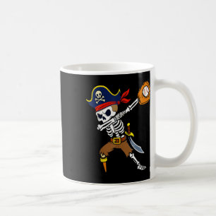 Caneca De Café Pirata Esqueleto de Beisebol Dabbing Engraçado Hal