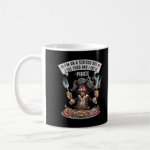 Caneca De Café Pirata, estou numa dieta de marisco. Eu Vejo Comid