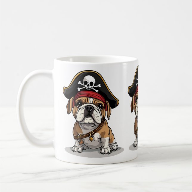 Caneca De Café Pirata Inglesa Crânio Crossbones (Esquerda)