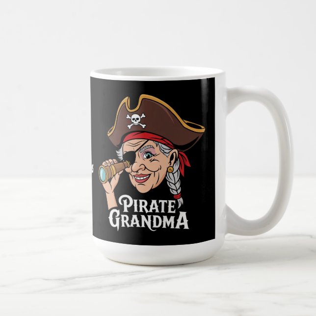 Caneca De Café Pirata Vovó Engraçado Vovó Engraçada Costume de Ha (Direita)