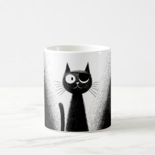 Caneca De Café Pirate Cat – Fofa Arte Minimalista de Gato
