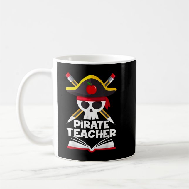 Caneca De Café Pirate Teacher Funny Halloween Costumes Skull Adul (Esquerda)