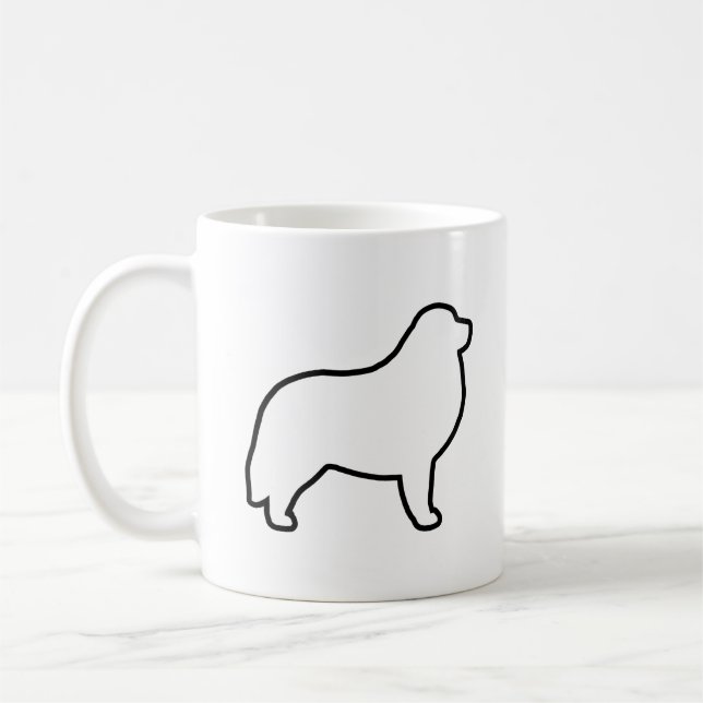 Caneca De Café Pirenéus excelentes Cães Raça Silhuetas (Esquerda)