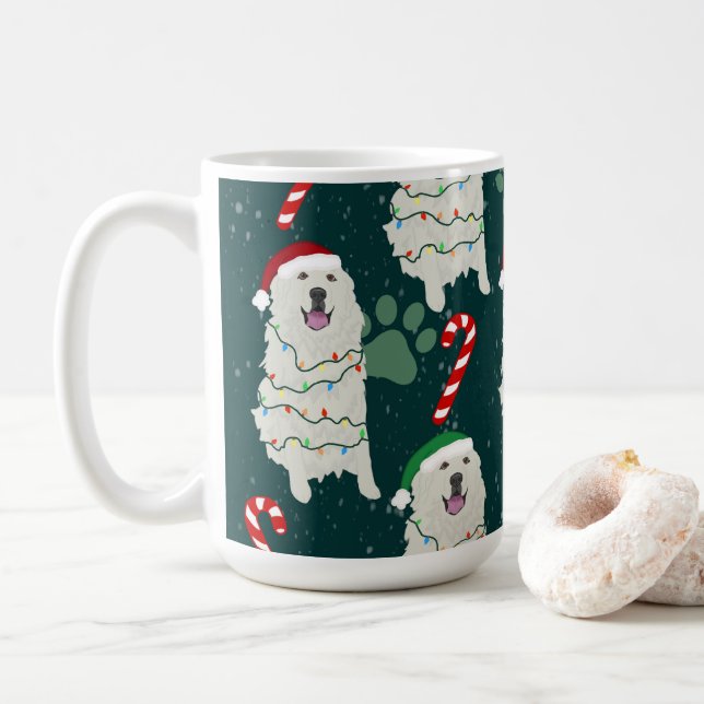 Caneca De Café Pirenéus Excelentes de Natal (Com Donut)