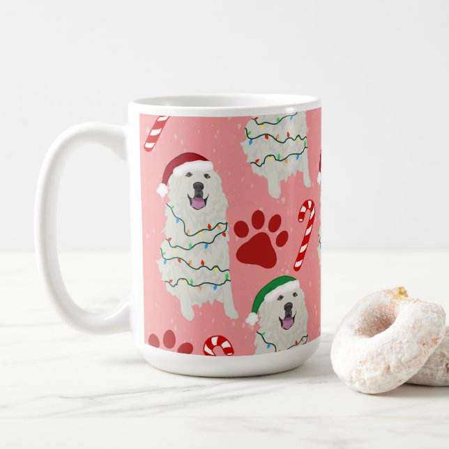 Caneca De Café Pirenéus Excelentes de Natal (Com Donut)