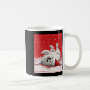 Caneca De Café Pireneus Grandes Brancos de Natal Vermelho Manga L