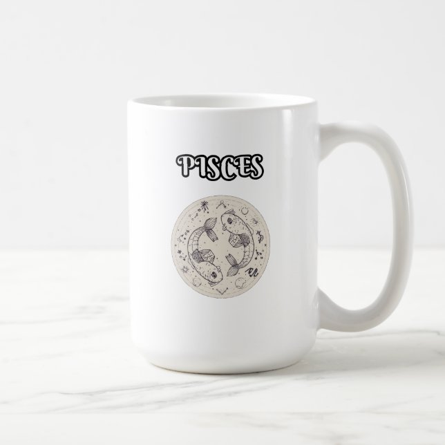 Caneca De Café pisces zodiac (Direita)