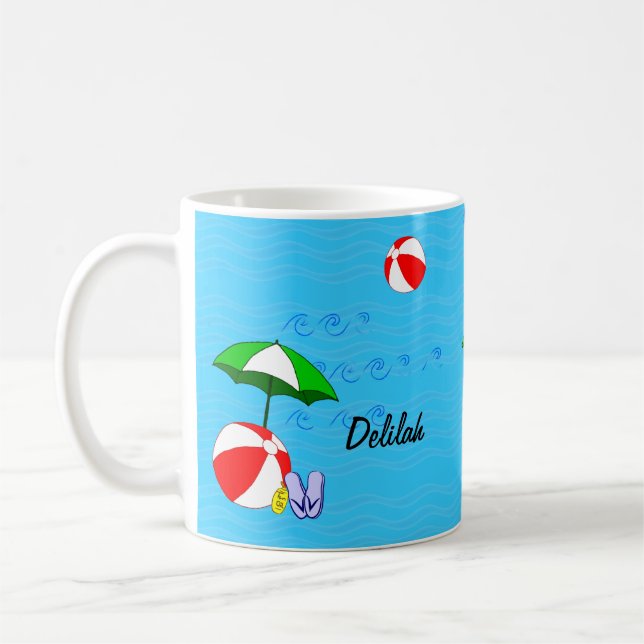Caneca De Café Piscina de praia com capa de café (Esquerda)
