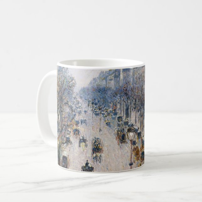 Caneca De Café Pissarro - Boulevard Montmartre, Winter Morning (Frente Esquerda)