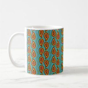 Caneca De Café Pista, textura de tecido ornamental indiana