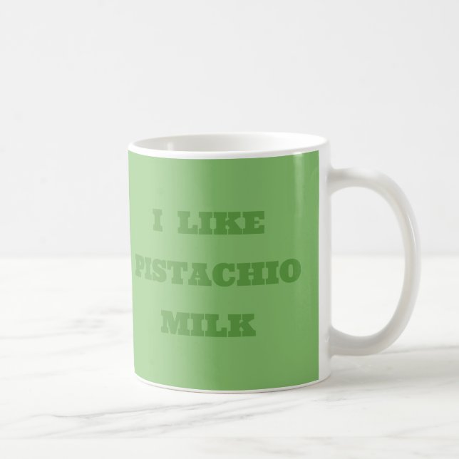 Caneca De Café Pistachio Nut Verde Cor Sólida (Direita)