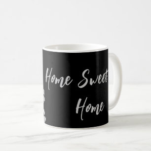 Caneca De Café Pistas de Cachorro Negras de Fundo Impressão Cof P