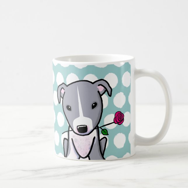 Caneca De Café Pit Bull Com Flor (Direita)