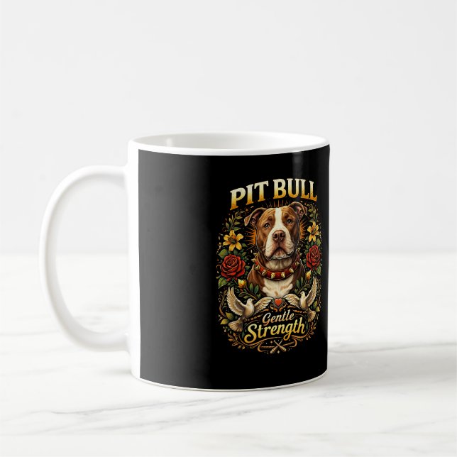 Caneca De Café Pit Bull: Força Gentil (Esquerda)