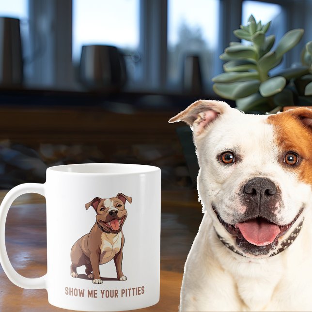 Caneca De Café Pit Bull Funny Personalizado (Criador carregado)