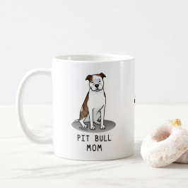 Caneca De Café Pit Bull Mãe (lt brindle white 3) Cachorro Mãe
