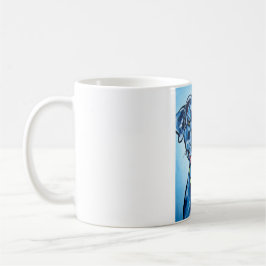 Caneca De Café Pitbull cheirado azul