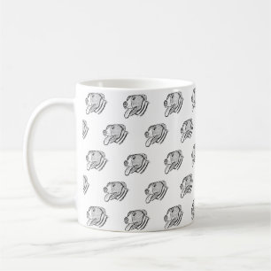 Caneca De Café pitbull desenho à mão foto cachorro amante de anim