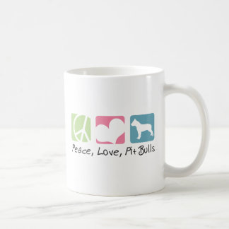 Caneca De Café Pitbull do amor da paz