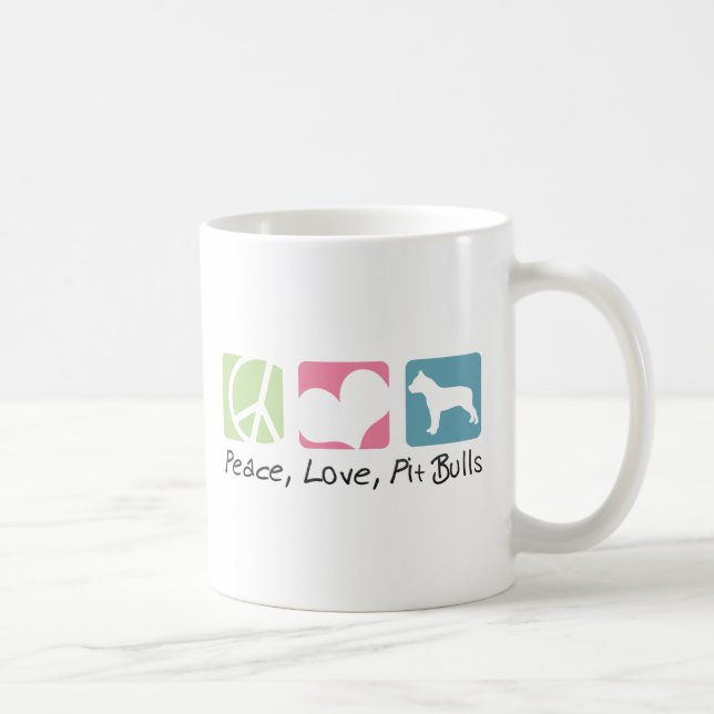 Caneca De Café Pitbull do amor da paz (Direita)