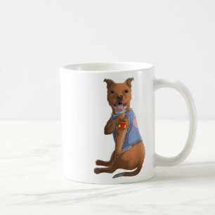 Caneca De Café Pitbull Eu Amo Mamãe Tatuagem Camiseta de cão Mães