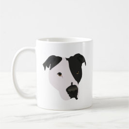 Caneca De Café Pitbull Preto e Branco