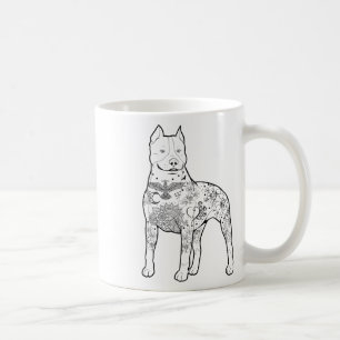 Caneca De Café Pitbull Tattoos Design Dog Formador Legal Pitbull 