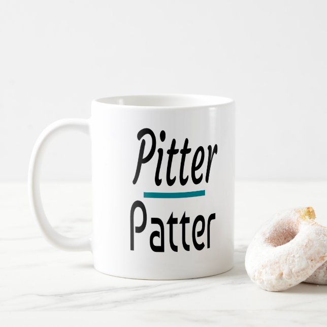 Caneca De Café Pitter Patter, Engraçado Presente de Humor Novidad (Com Donut)