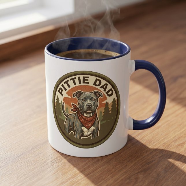 Caneca de Café Pittie Dad | Presente para Pai de R (Criador carregado)