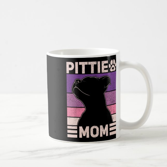 Caneca De Café Pittie Mãe Pitbull Mãe Proprietária de Cachorro Di (Direita)