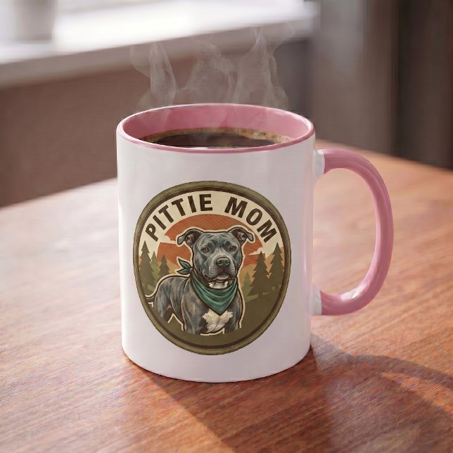 Caneca de Café Pittie Mom | Presente para Mãe de R (Criador carregado)