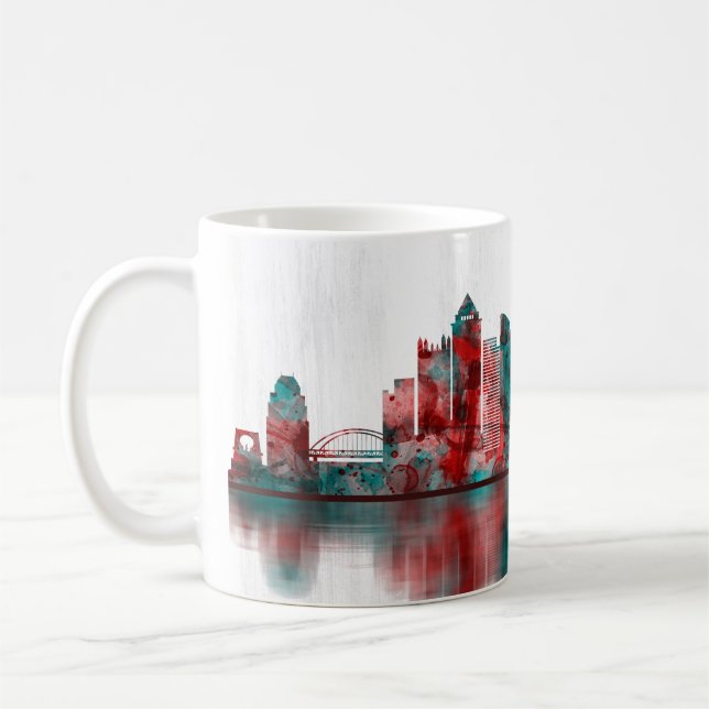 Caneca De Café Pittsburgh Pensilvânia Skyline (Esquerda)