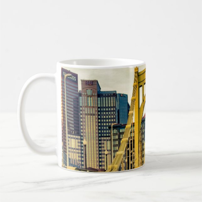 Caneca De Café Pittsburgh Steel City Skyline 412 Pennsylvania Can (Esquerda)