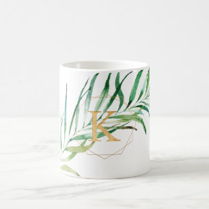 CANECA DE CAFÉ PIXDEZINAS PALM FRONTS   MONOGRAMA A-Z